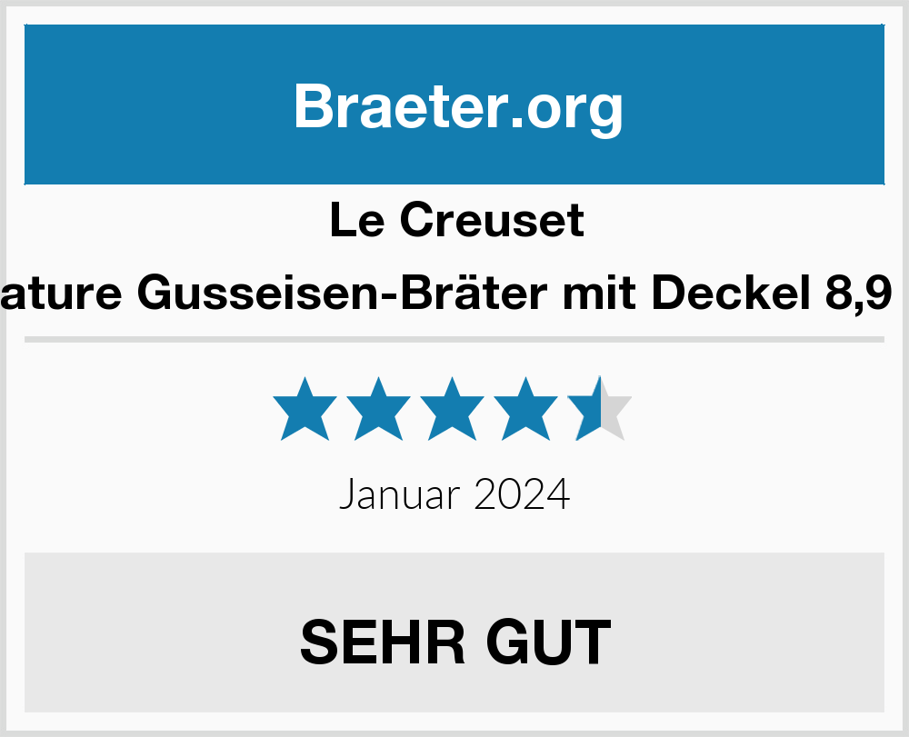 Le Creuset Signature Gusseisen-Bräter mit Deckel, Ø 35 cm